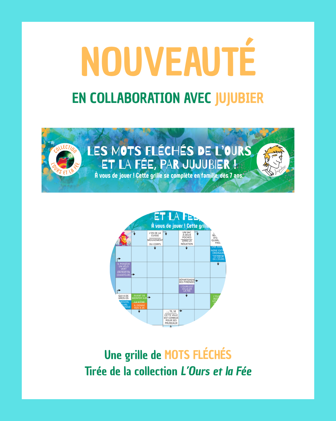 Les mots fléchés de Jujubier - niveau enfant