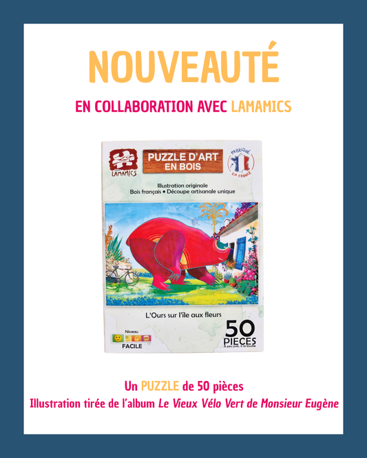 Puzzle en bois L'Ours sur l'île aux fleurs