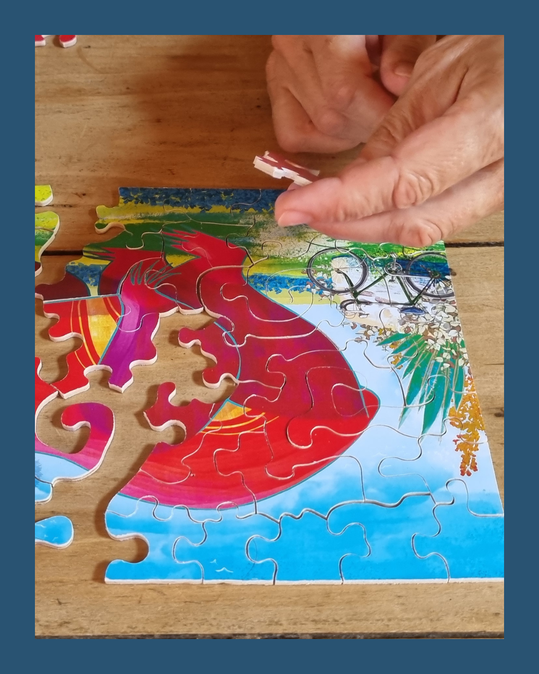 Puzzle en bois L'Ours sur l'île aux fleurs