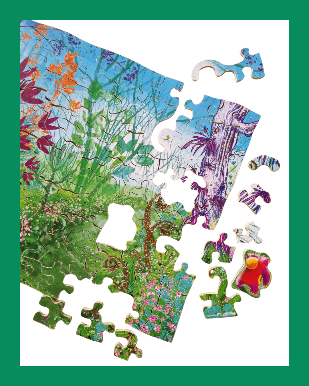 Puzzle en bois L'Ours et la Fée dans la forêt