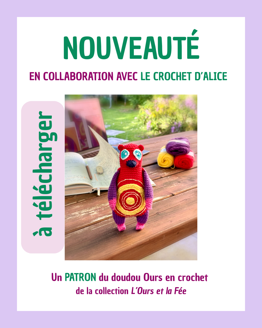 Patron de crochet du Doudou Ours par Le Crochet d'Alice